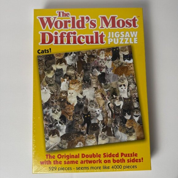 Worlds Most Difficult 529 Piece Cats Jigsaw Puzzle New and Sealed - Picture 1 of 9